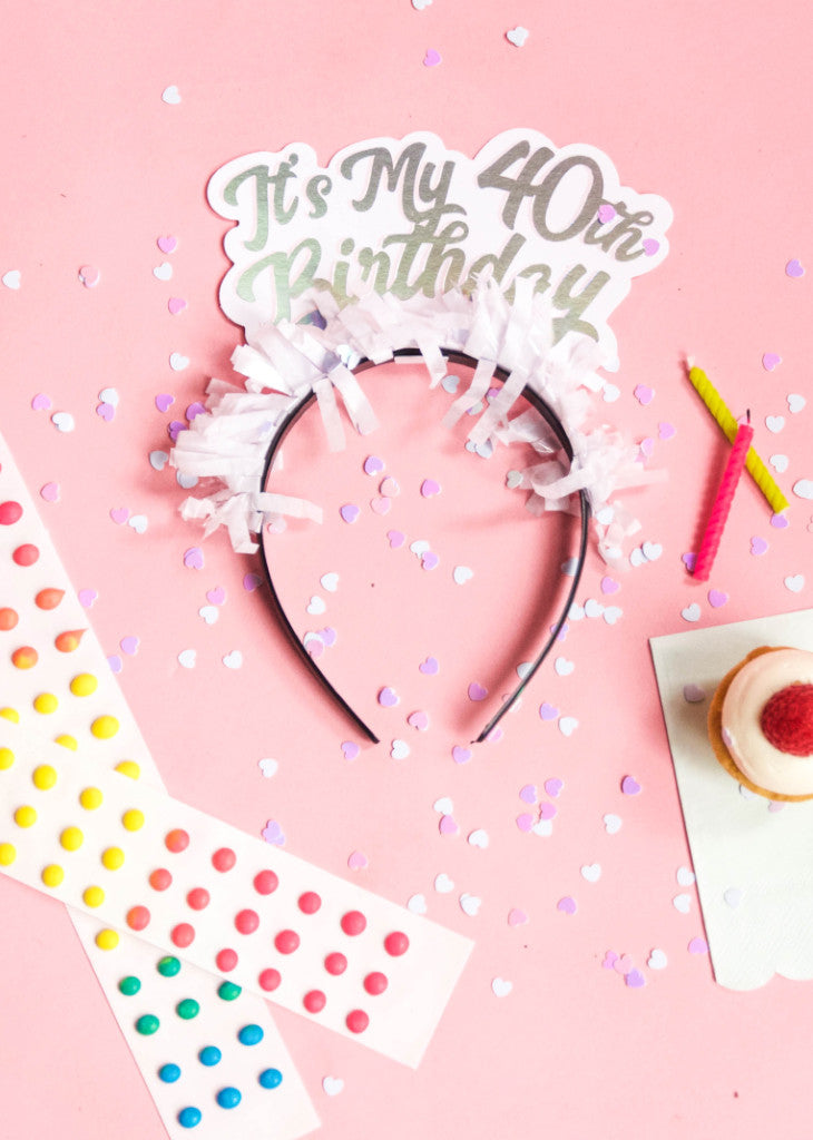 SINGLE MILESTONE HEADBAND 'IT'S MY 40TH BIRTHDAY' - Bracket
