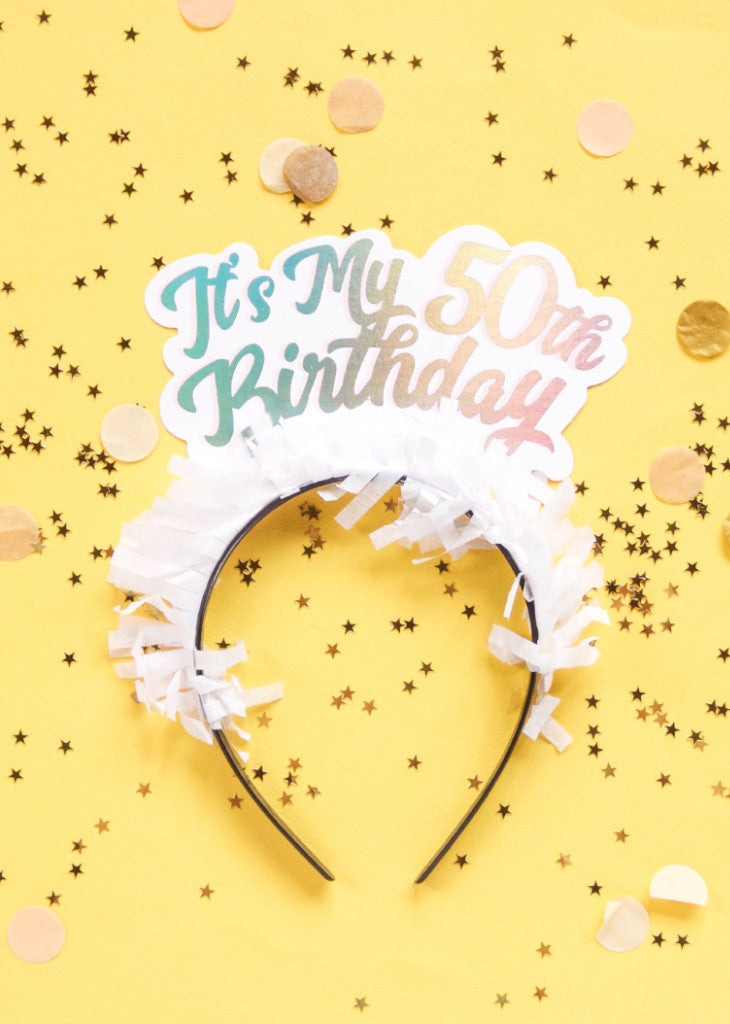 SINGLE MILESTONE HEADBAND 'IT'S MY 50TH BIRTHDAY' - Bracket